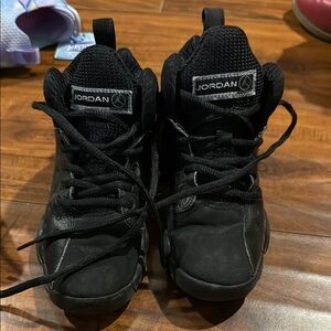Boys Jordan Black Lace-Up High-Tops